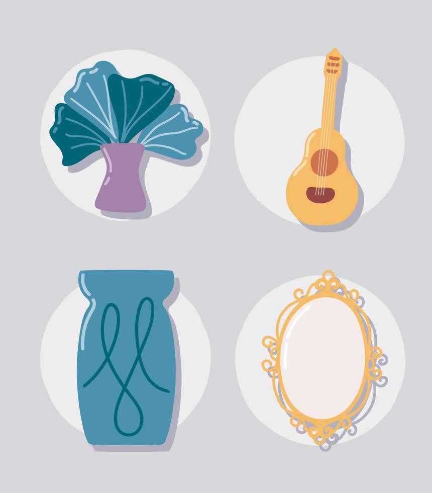 set of flea market vector