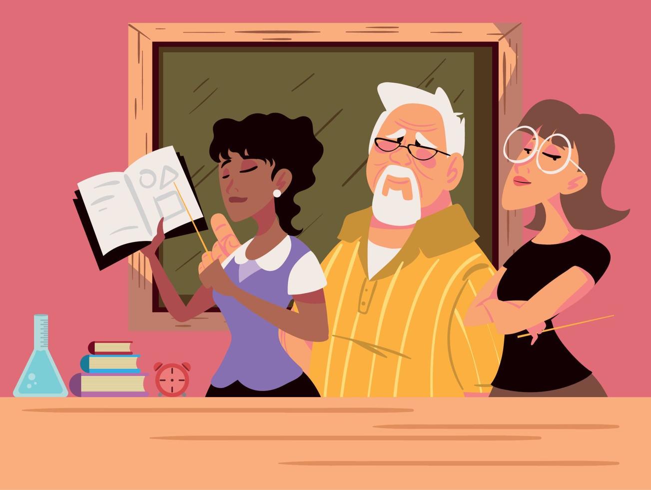 teachers group people vector