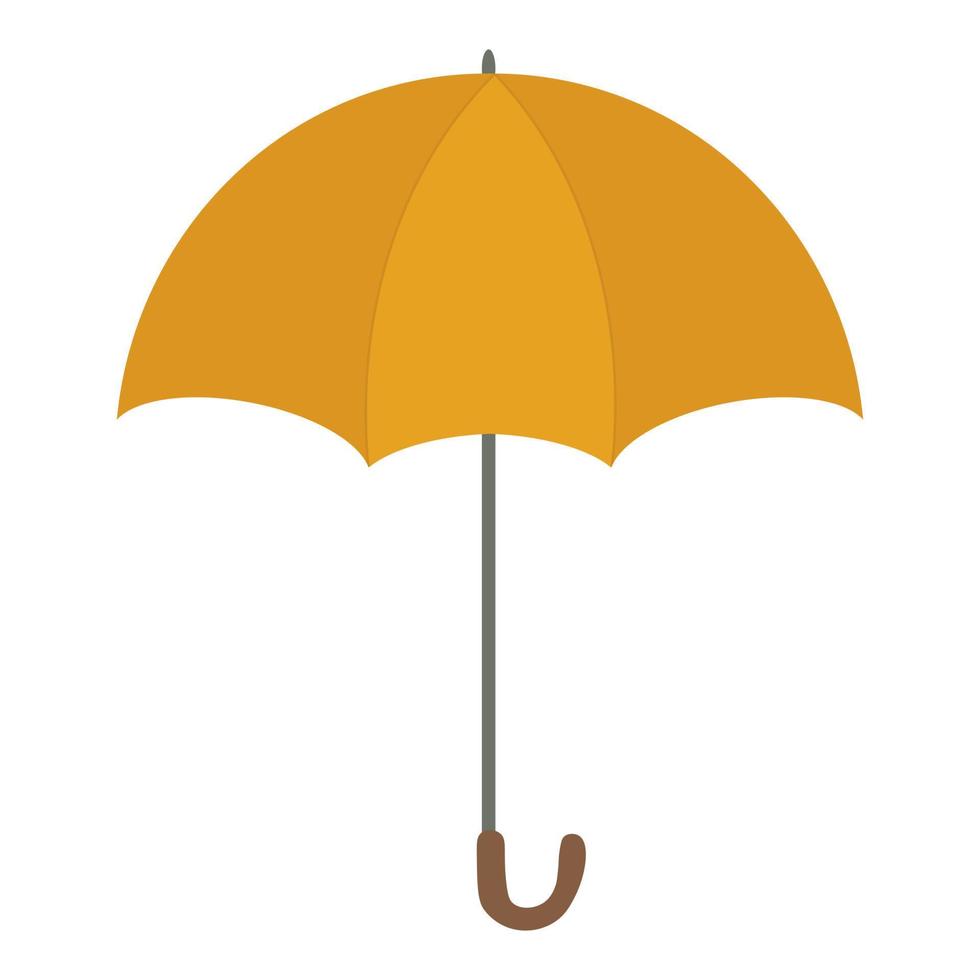 Yellow umbrella in cartoon style isolated on white background. vector