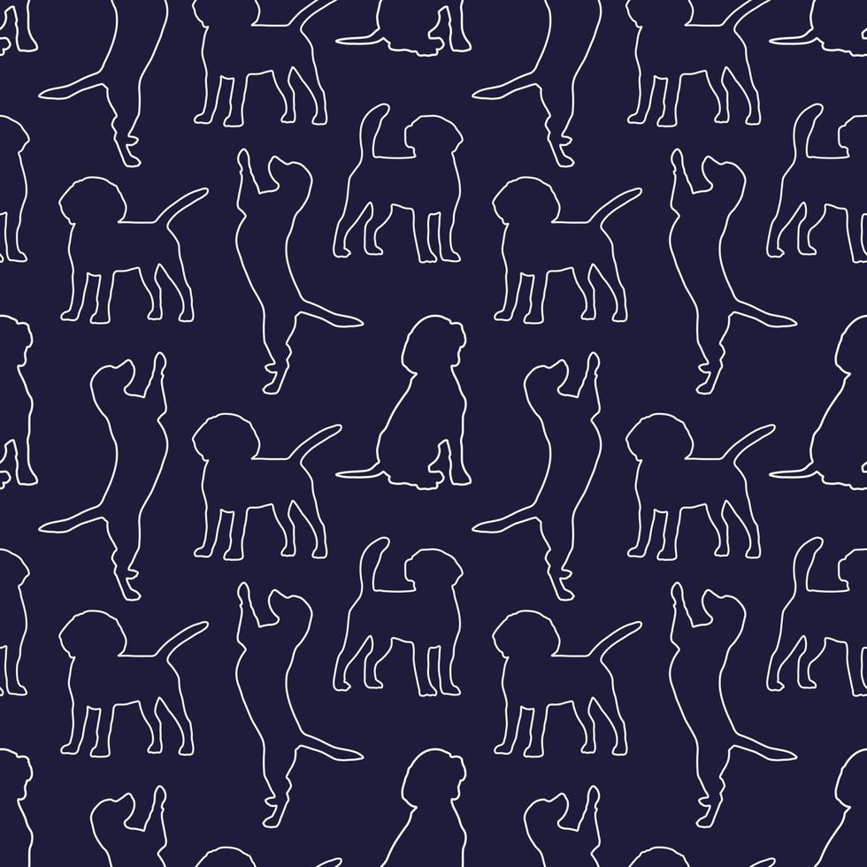 Seamless beagle pattern. Cartoon home pet, set of cute puppies for print, posters and postcard. Vector beagle  animal background. Funny little doggy seamless pattern