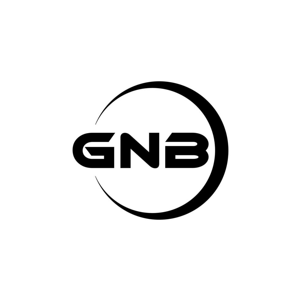 GNB letter logo design in illustration. Vector logo, calligraphy designs for logo, Poster, Invitation, etc.