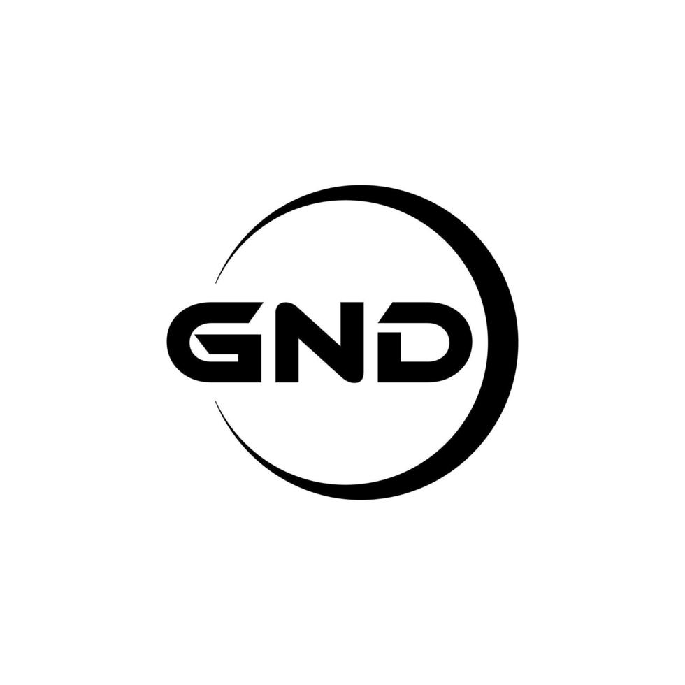 diseño del logotipo de la letra gnd en la ilustración. logotipo vectorial, diseños de caligrafía para logotipo, afiche, invitación, etc. vector