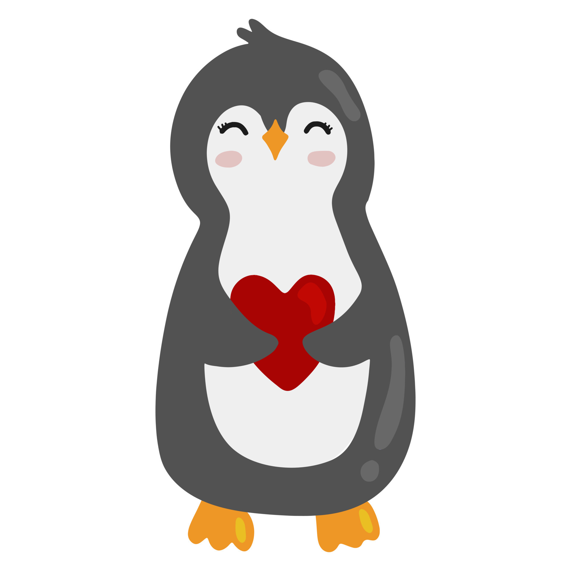 Vector illustration with penguin holding heart. Isolated objects on white  background. Illustration for poster, postcard, design, t-shirt print. Happy  Valentine's day. 13796876 Vector Art at Vecteezy