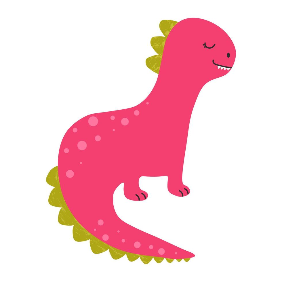 Illustration of cute cartoon dinosaur on white background. Can be used for children's room, sticker, t-shirt, mug and other design. Cute little dinosaur. vector