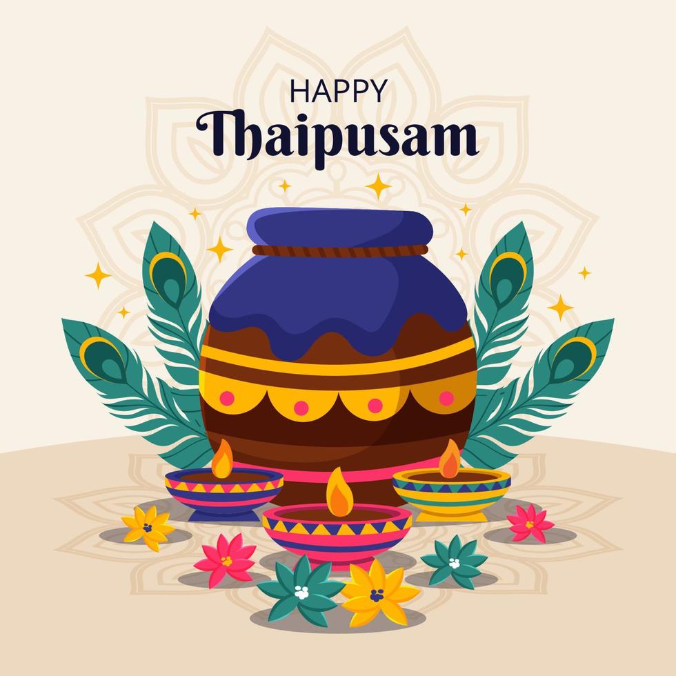 feliz thaipusam ilustración vector