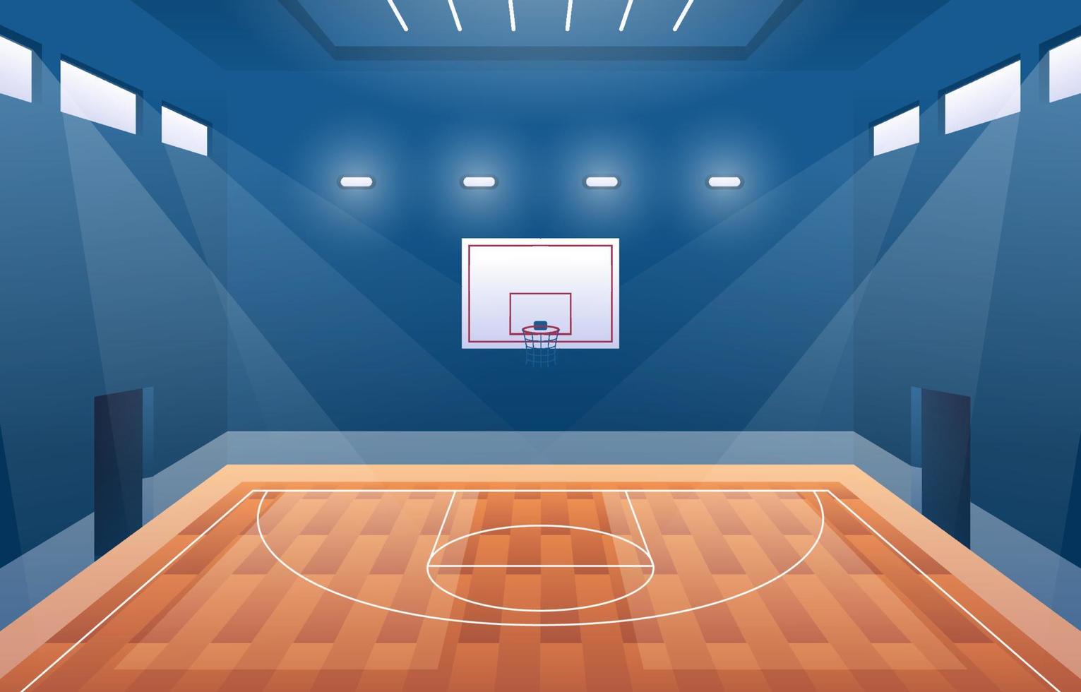 fondo de cancha de baloncesto interior vector