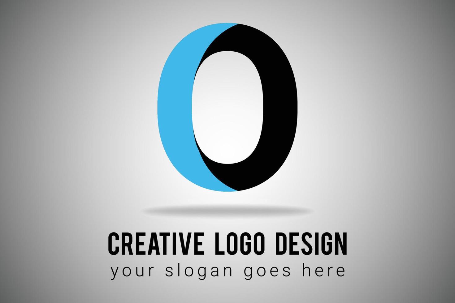 Letter O Logo in blue and black Color minimal logo design. Creative O letter Icon Vector Illustration.