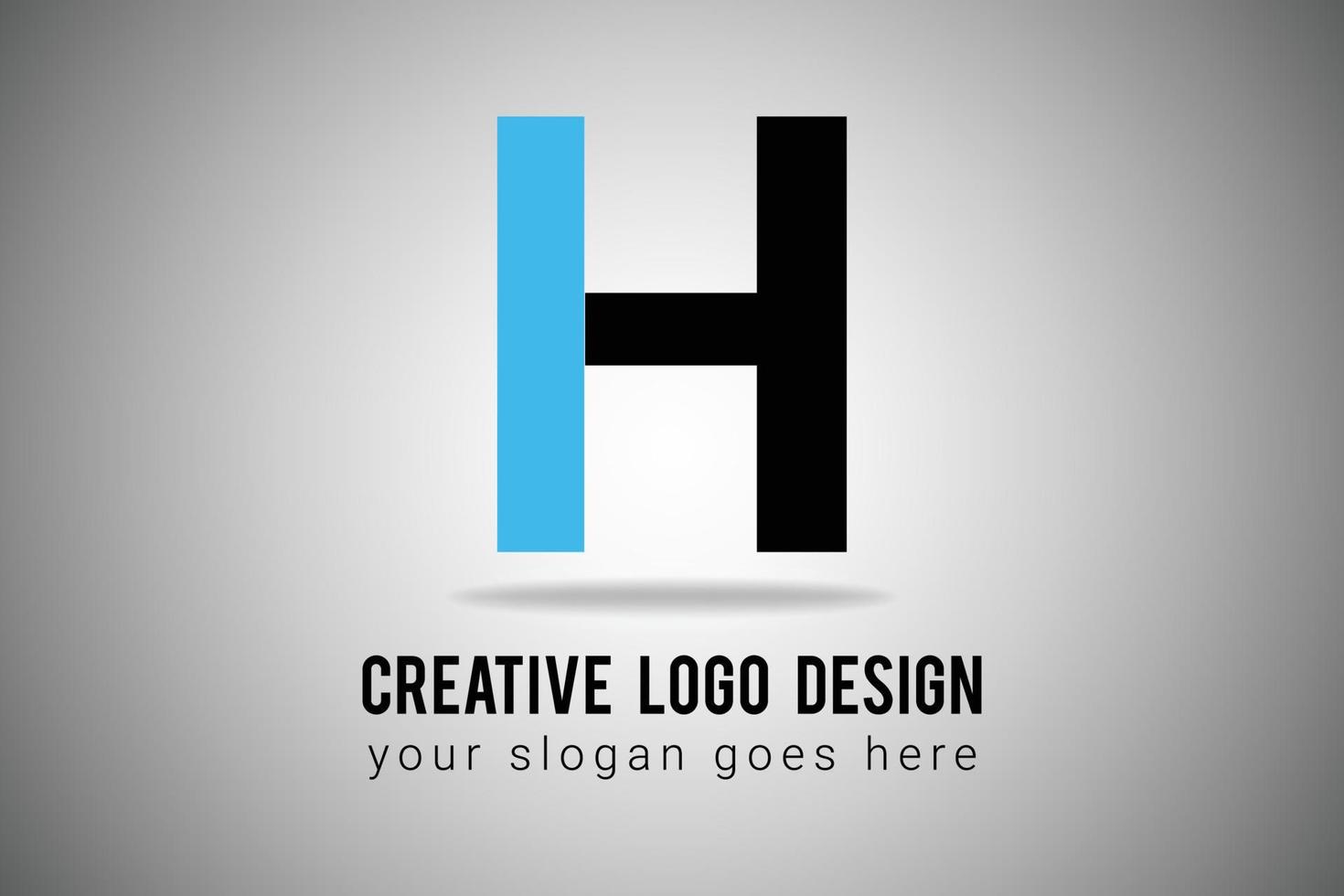 logotipo de la letra h en color azul y negro diseño de logotipo mínimo. ilustración de vector de icono de letra h creativa.