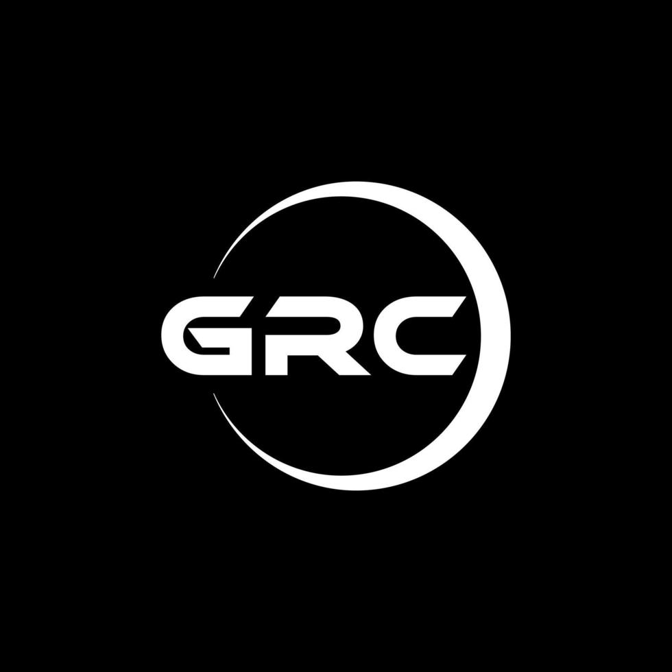 GRC letter logo design in illustration. Vector logo, calligraphy designs for logo, Poster, Invitation, etc.