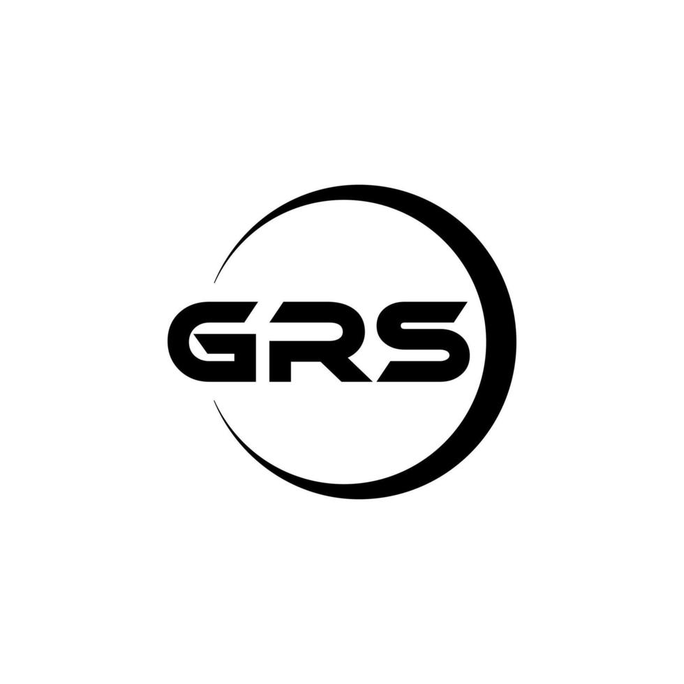 GRS letter logo design in illustration. Vector logo, calligraphy designs for logo, Poster, Invitation, etc.