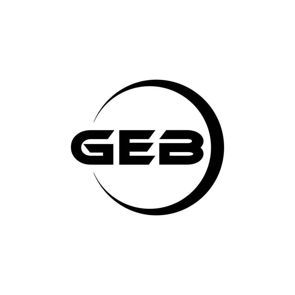 GEB letter logo design in illustration. Vector logo, calligraphy designs for logo, Poster, Invitation, etc.
