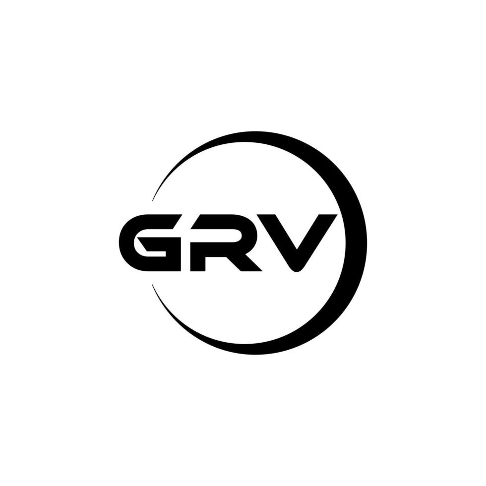 GRV letter logo design in illustration. Vector logo, calligraphy designs for logo, Poster, Invitation, etc.