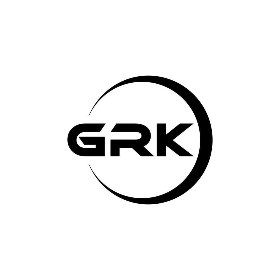 GRK letter logo design in illustration. Vector logo, calligraphy designs for logo, Poster, Invitation, etc.
