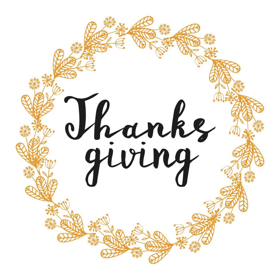 Vintage Thanksgiving Sign Hand Lettering Vector