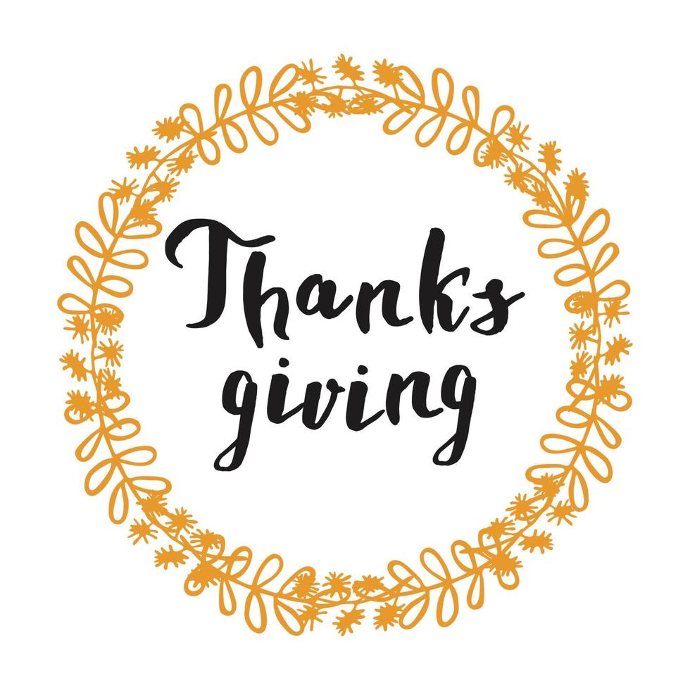 Vintage Thanksgiving Sign Hand Lettering Vector