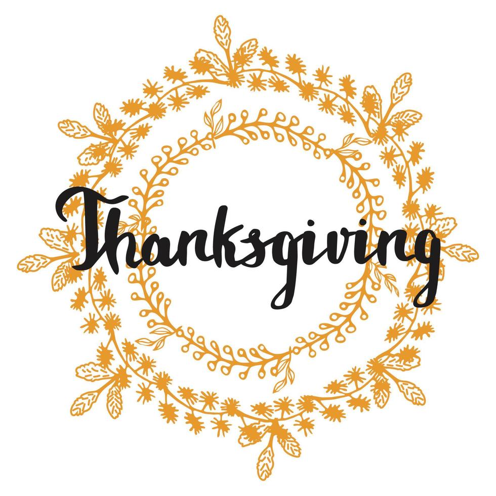 Vintage Thanksgiving Sign Hand Lettering Vector