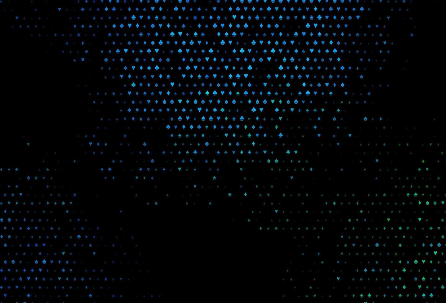 Dark blue, green vector texture with playing cards.