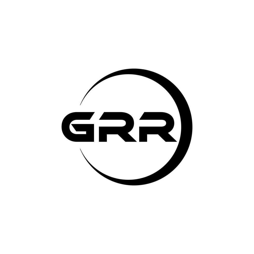 GRR letter logo design in illustration. Vector logo, calligraphy designs for logo, Poster, Invitation, etc.