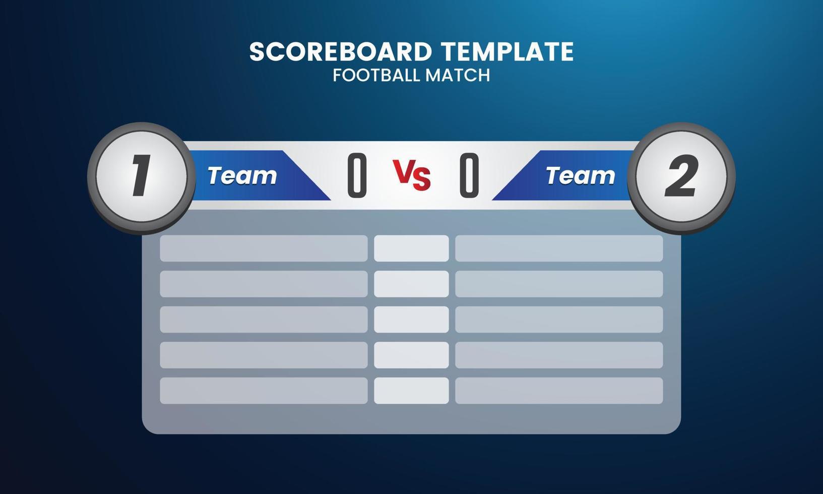 Graphic template for presentation score or game results display vector