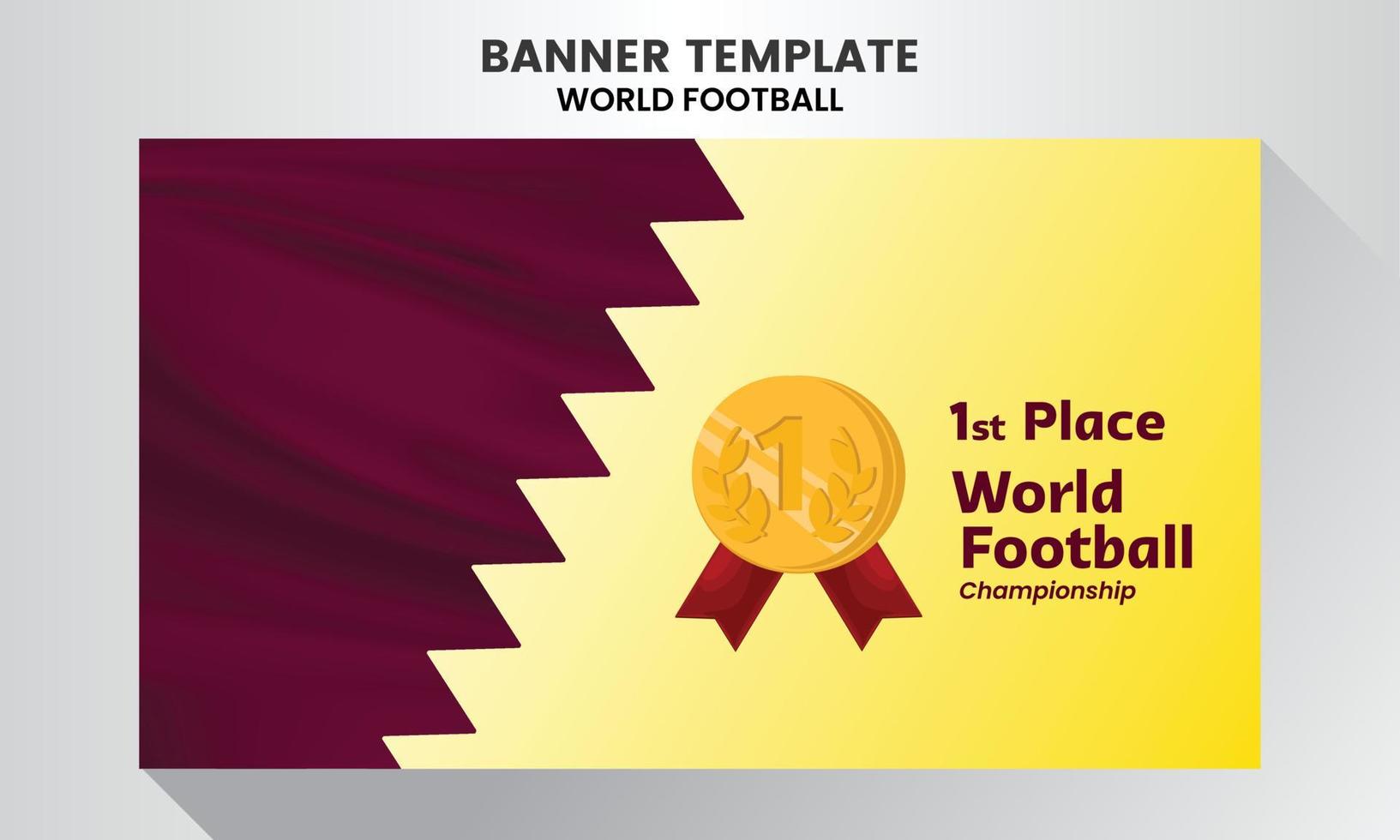 The first place Football world cup background for banner, soccer championship vector