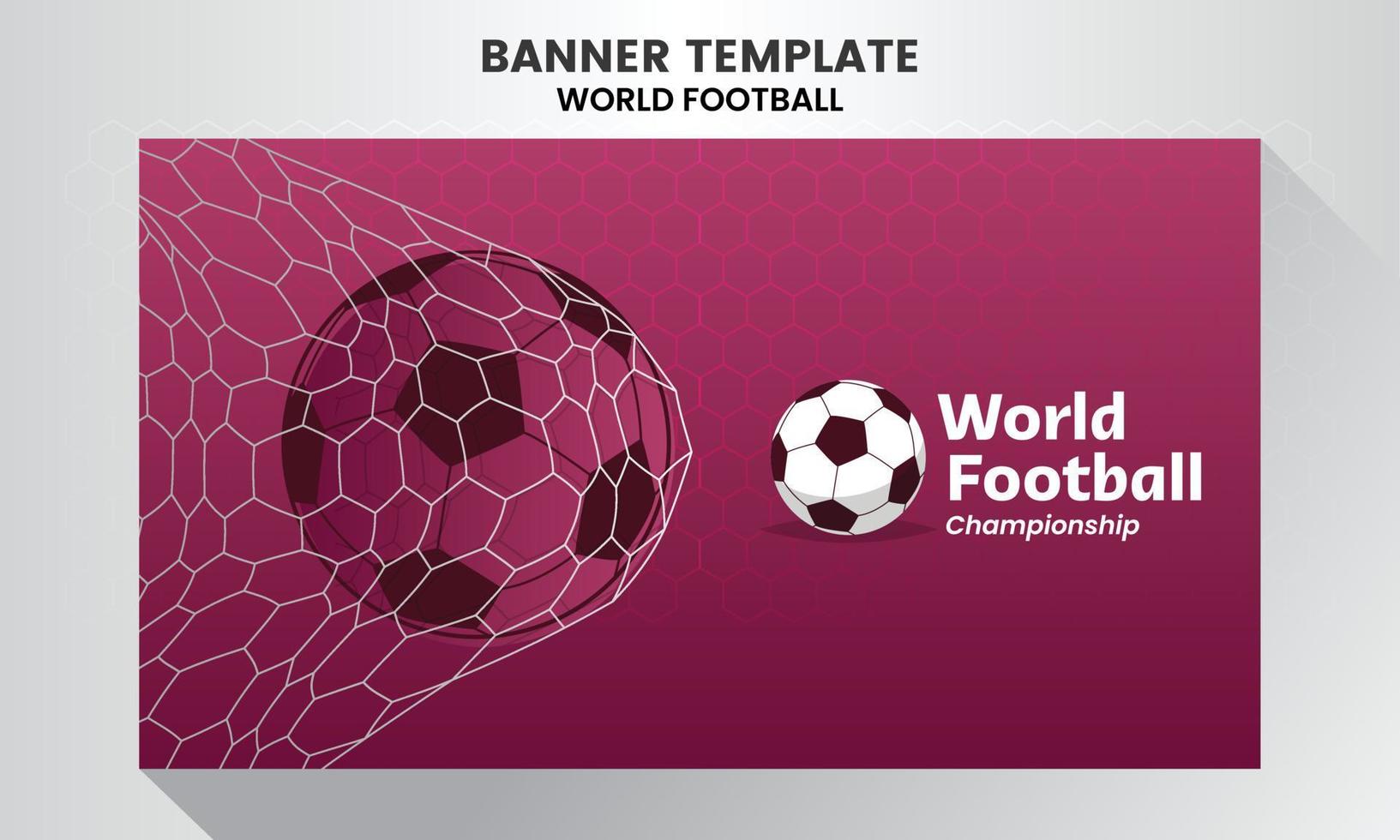 Banner on the purple theme of world football championship vector