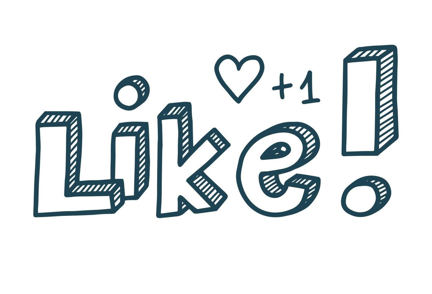 Social media, likes for posts and other media pics. Vector illustration in cute style