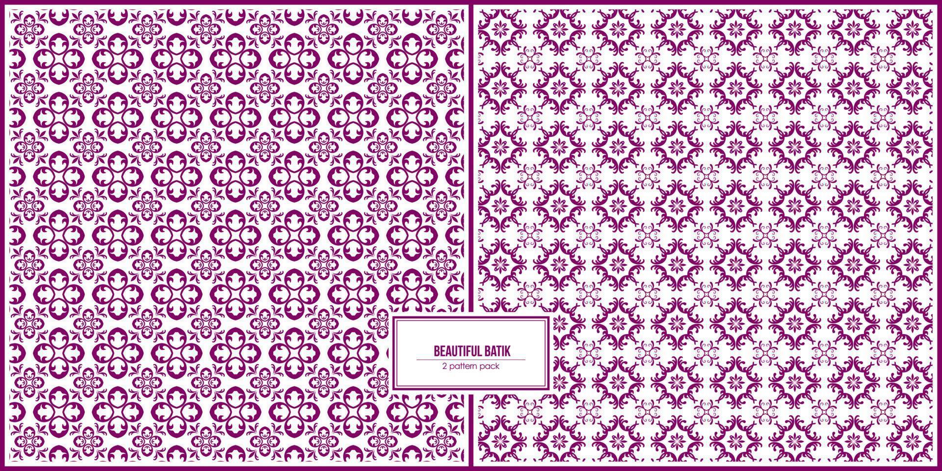 bundle pattern of two elegant batik design vector