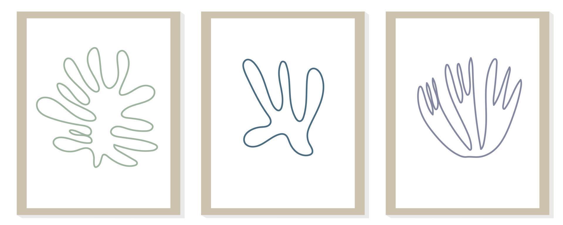 Trendy modern abstract matisse composition with geometric organic shape vector illustration