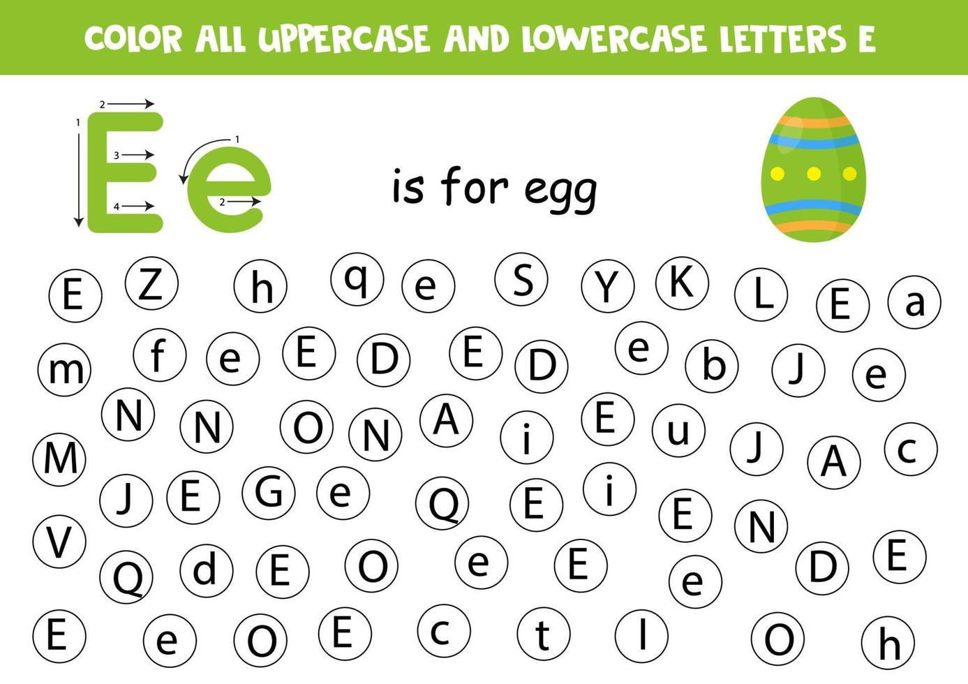Find And Color All Letters E Educational Worksheet For Learning find-and-color-all-letters-e-educational-worksheet-for-learning