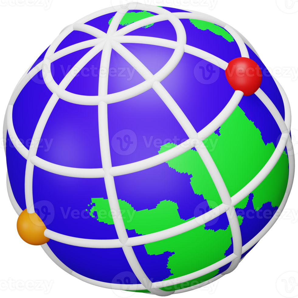 Global connection 3d rendering isometric icon. png