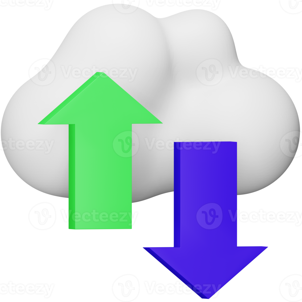 Cloud connection 3d rendering isometric icon. png