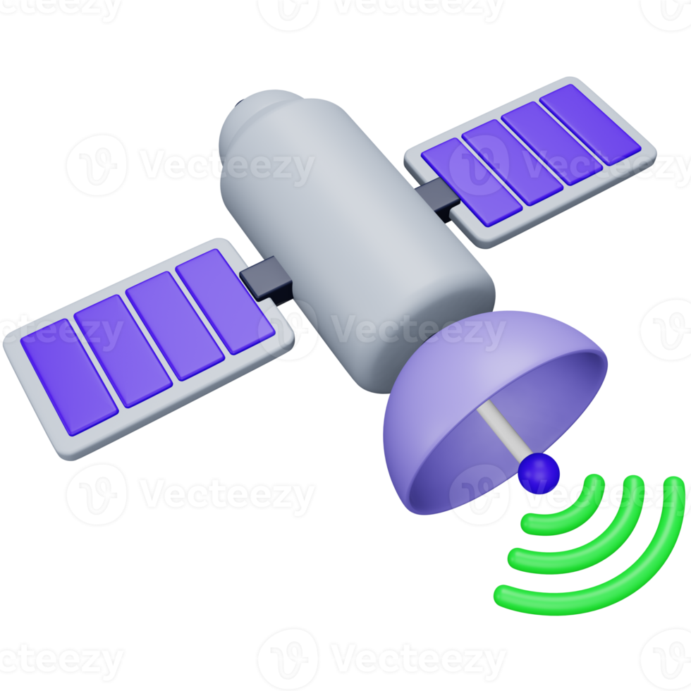 Satellite 3d rendering isometric icon. png