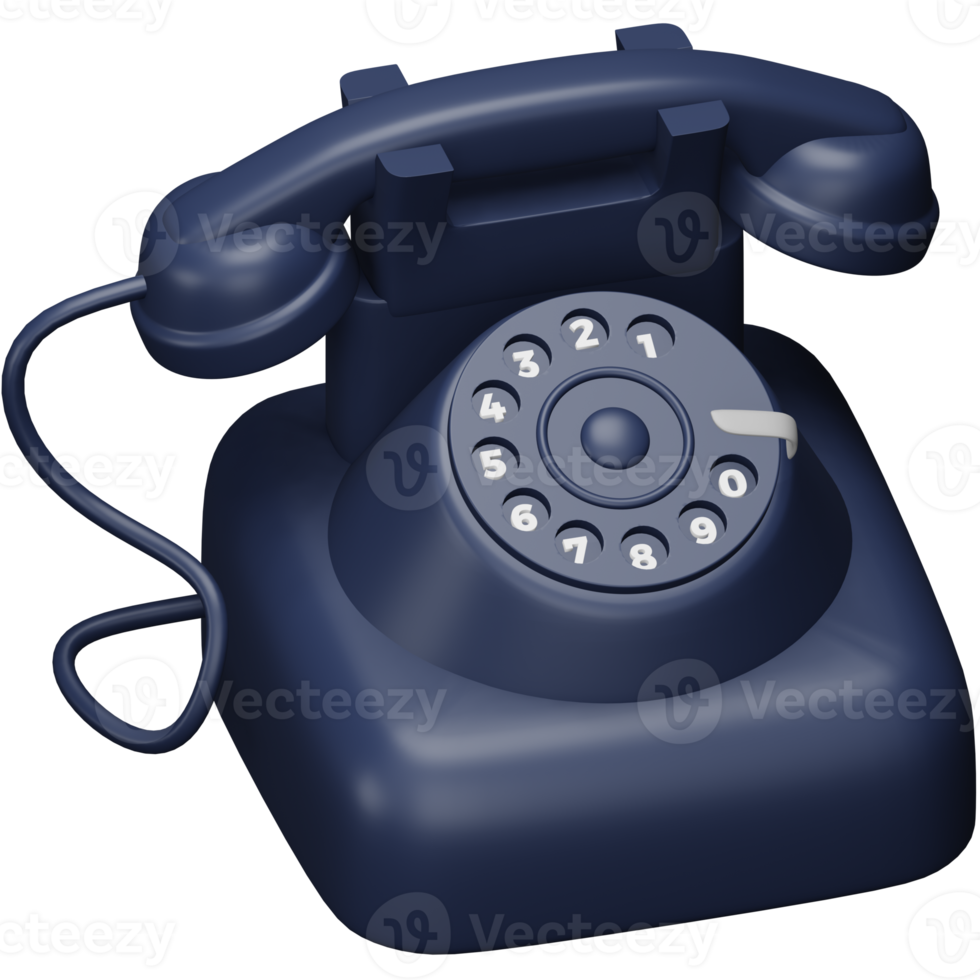 Telephone 3d rendering isometric icon. png