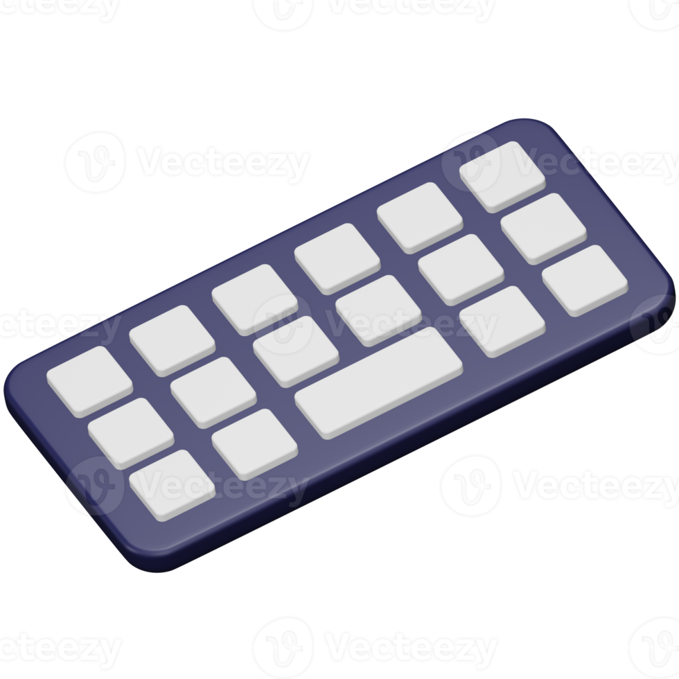 Writing keyboard 3d rendering isometric icon. png