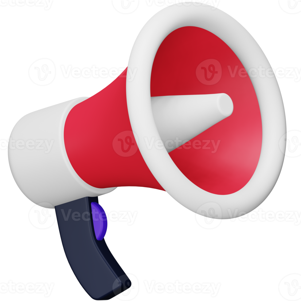 megafone ícone isométrico de renderização 3d. png