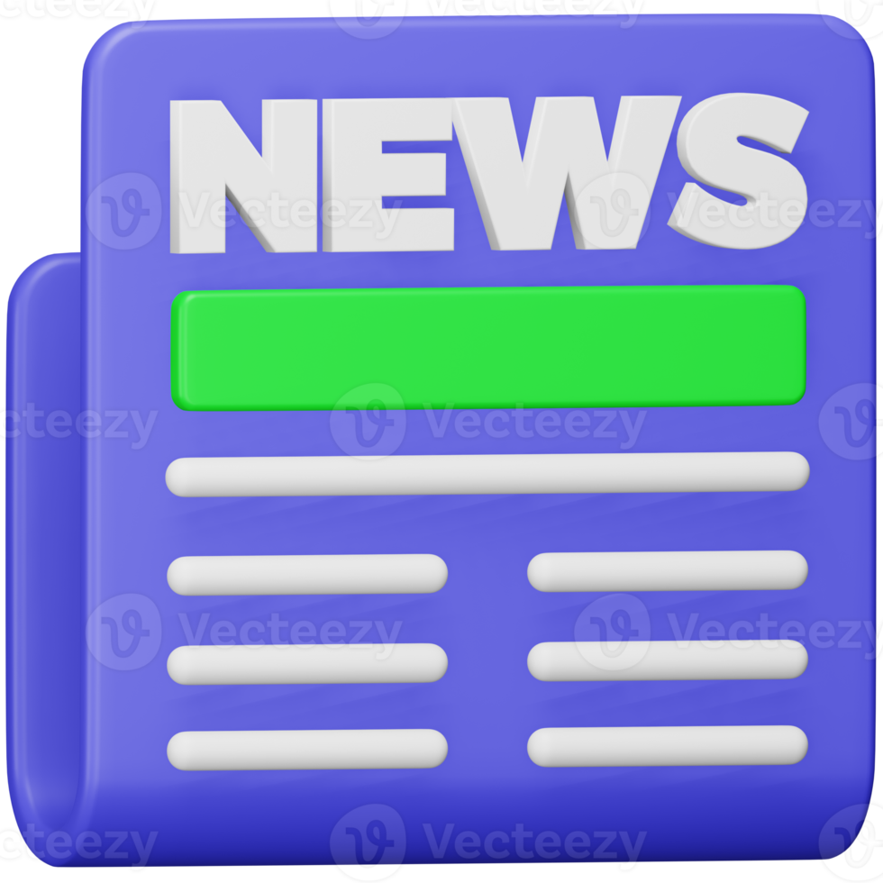 Newspaper 3d rendering isometric icon. png