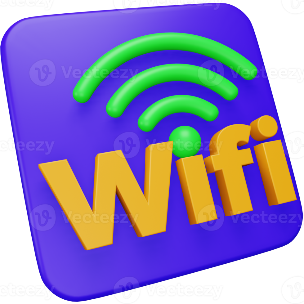 ícone isométrico de renderização 3d wifi. png