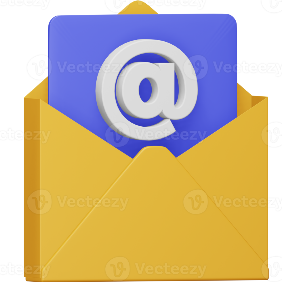 Email 3d rendering isometric icon. png