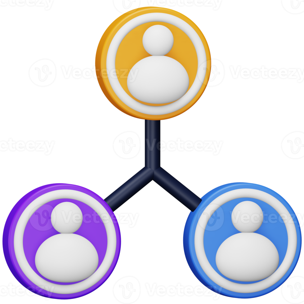 samenwerking 3d renderen isometrische icoon. png