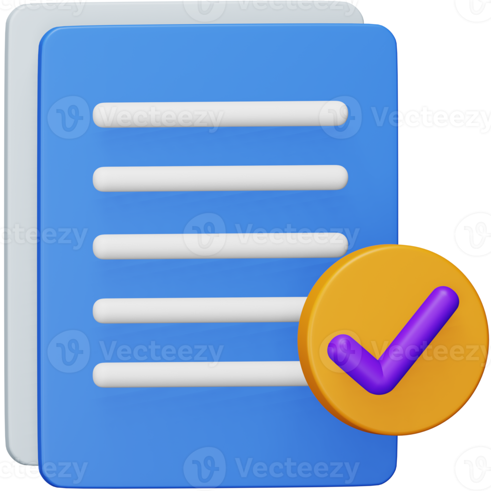 Approve 3d rendering isometric icon. png