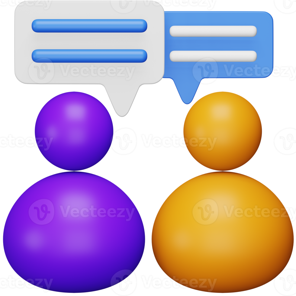 Communicating 3d rendering isometric icon. png