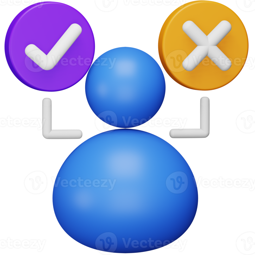 Decision making 3d rendering isometric icon. png