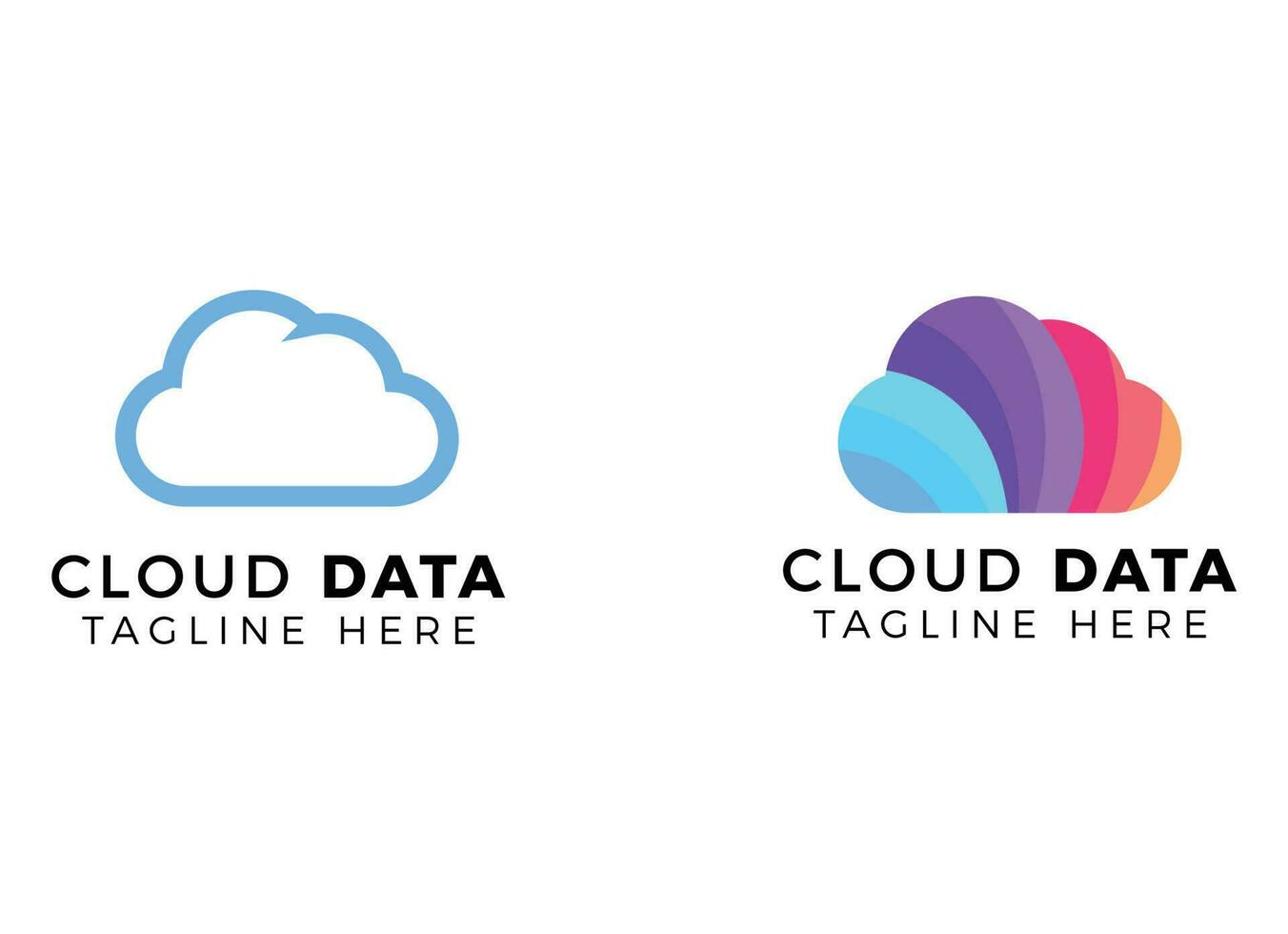 diseño de logotipo de icono de nube vector