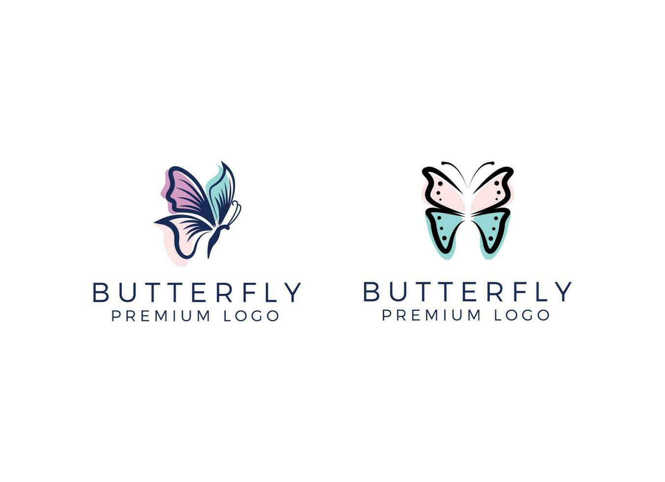 Butterfly logo. Luxury line logotype design. vector