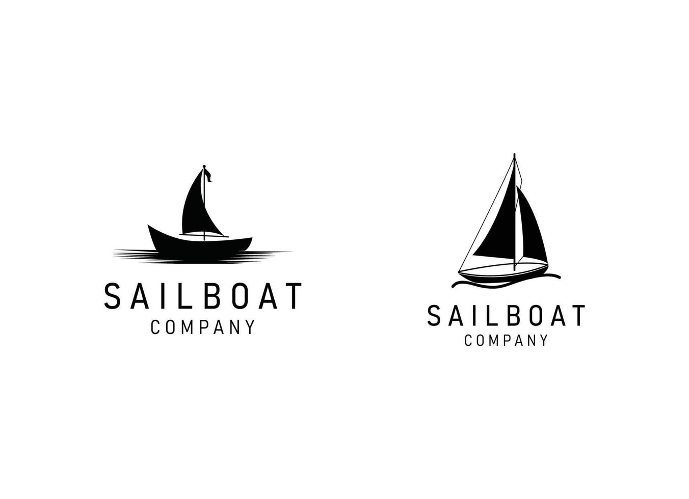 Sailboat vintage logo, poster. Nautical emblem with sailboat. vector