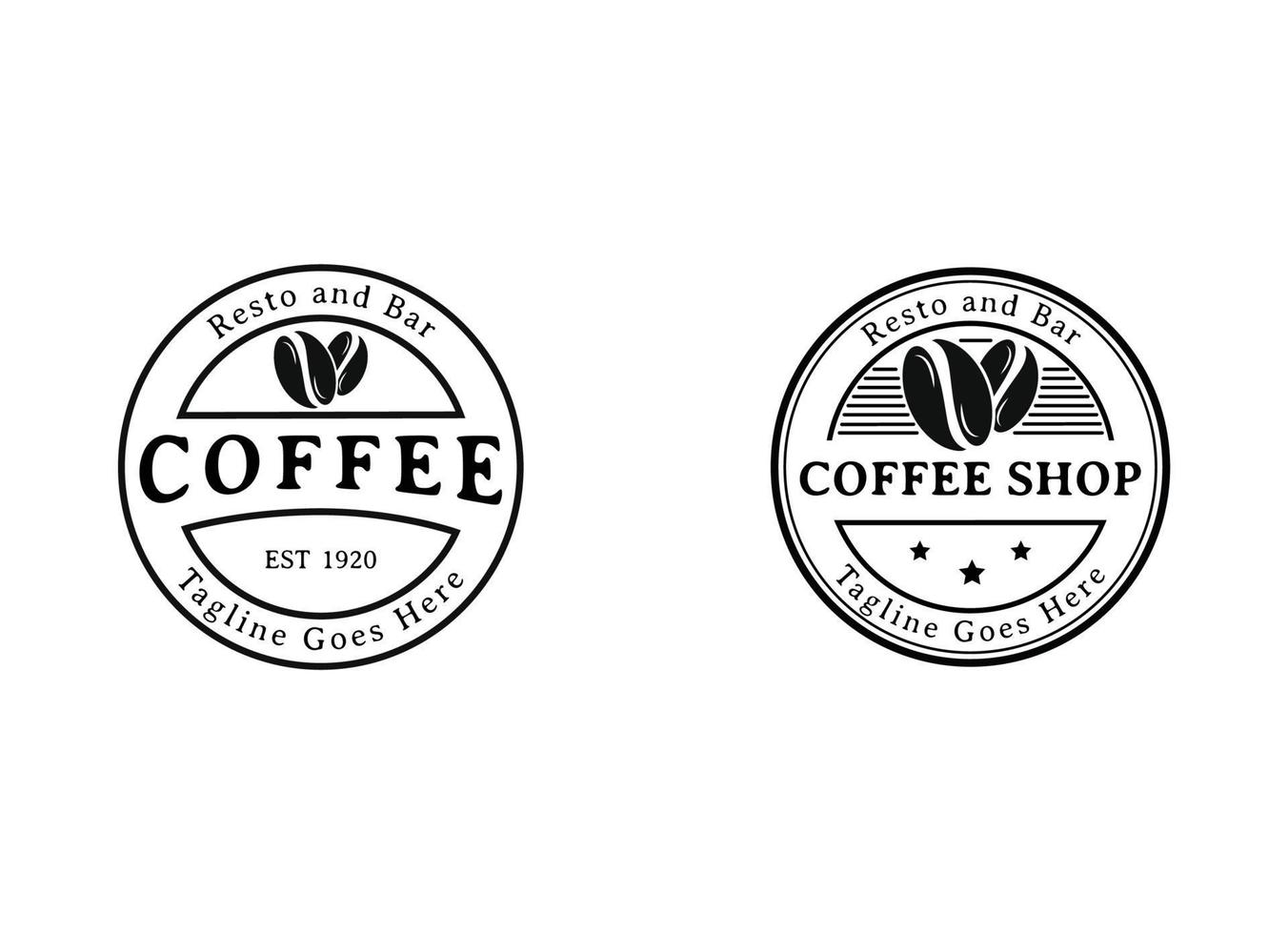 Coffee shop resto and bar logo design vector