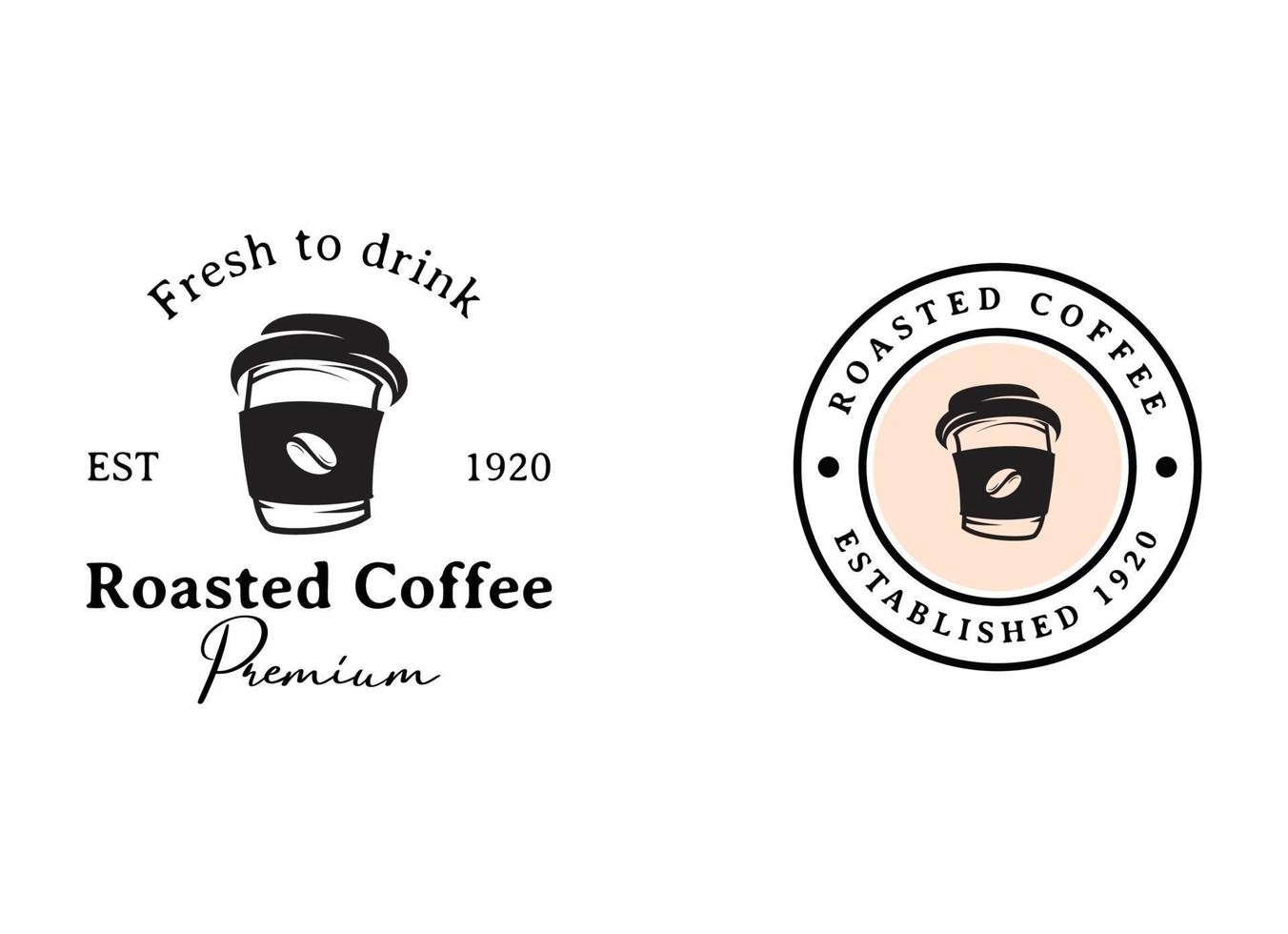 Coffee shop resto and bar logo design vector