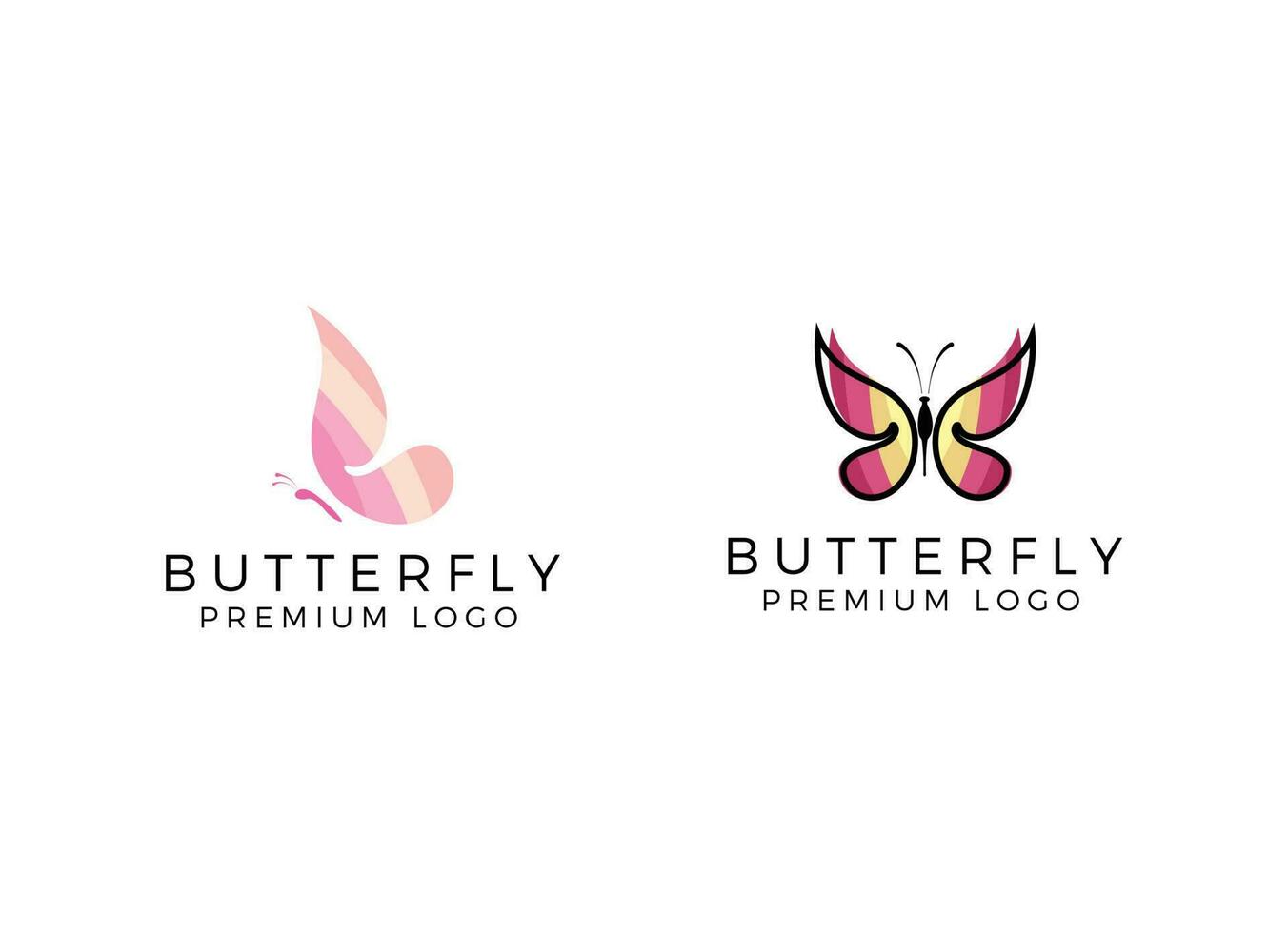 logotipo de mariposa. diseño de logotipo de línea de lujo. vector