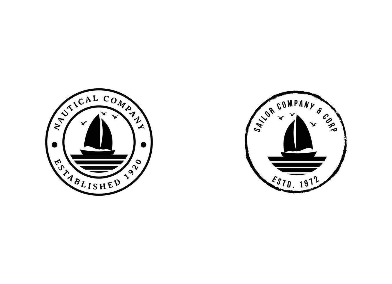 Sailboat vintage logo, poster. Nautical emblem with sailboat. vector