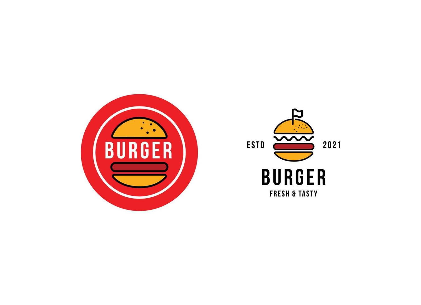 Fast food hamburger Logo Design Template vector